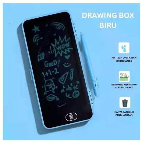 

AHHA Kotak Pensil Case Lcd Writing Drawing Box Case Pencil Drawing Pad Edukasi 2in1 Stationery Board - CASE BIRU