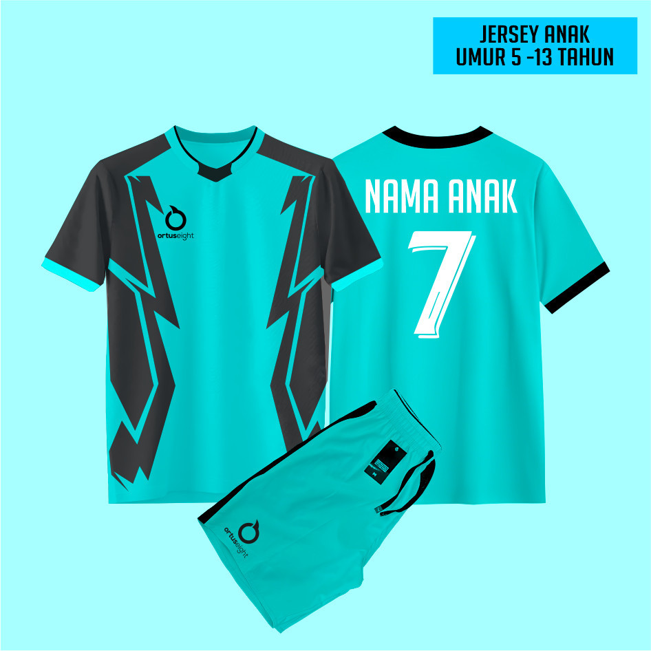 FREE SABLON Baju Bola 5-15 Tahun Jersey Futsal Custom Jersey Bola jersey Baju Futsal Sablon Nama + N