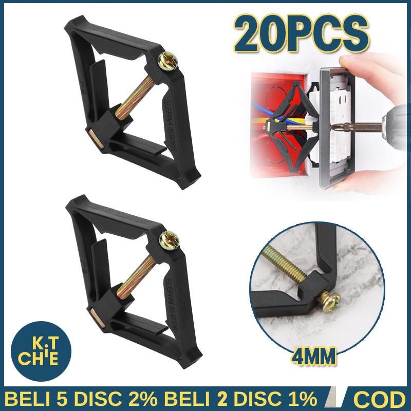 KC 20 PcsWall Repair Box Soket Kaset Repair Tool Baut Saklar Stop Kontak Switch Soket Kotak Penggant