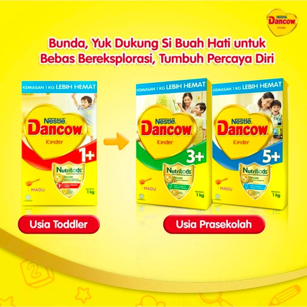 

DANCOW 1+ 3+ 5+ Susu Vanila Madu Coklat Box - 1000g