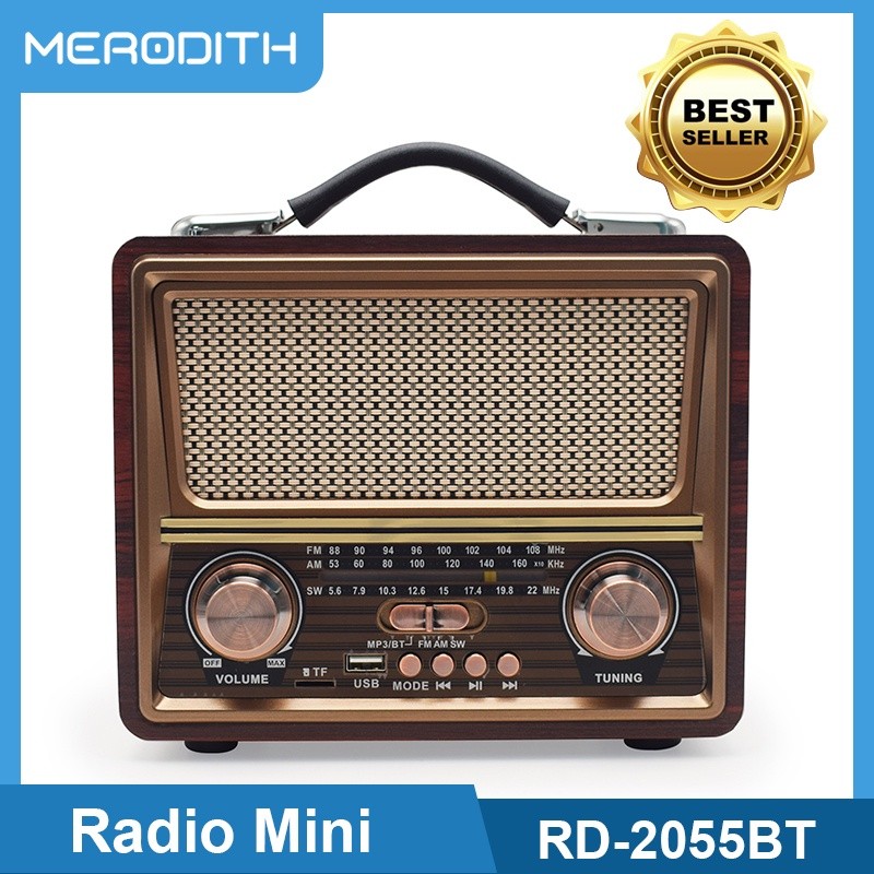 （COD）Radio Portable Charge FM/AM/SW Speaker Bluetooth Radio  TF/USB 2055BT terlaris