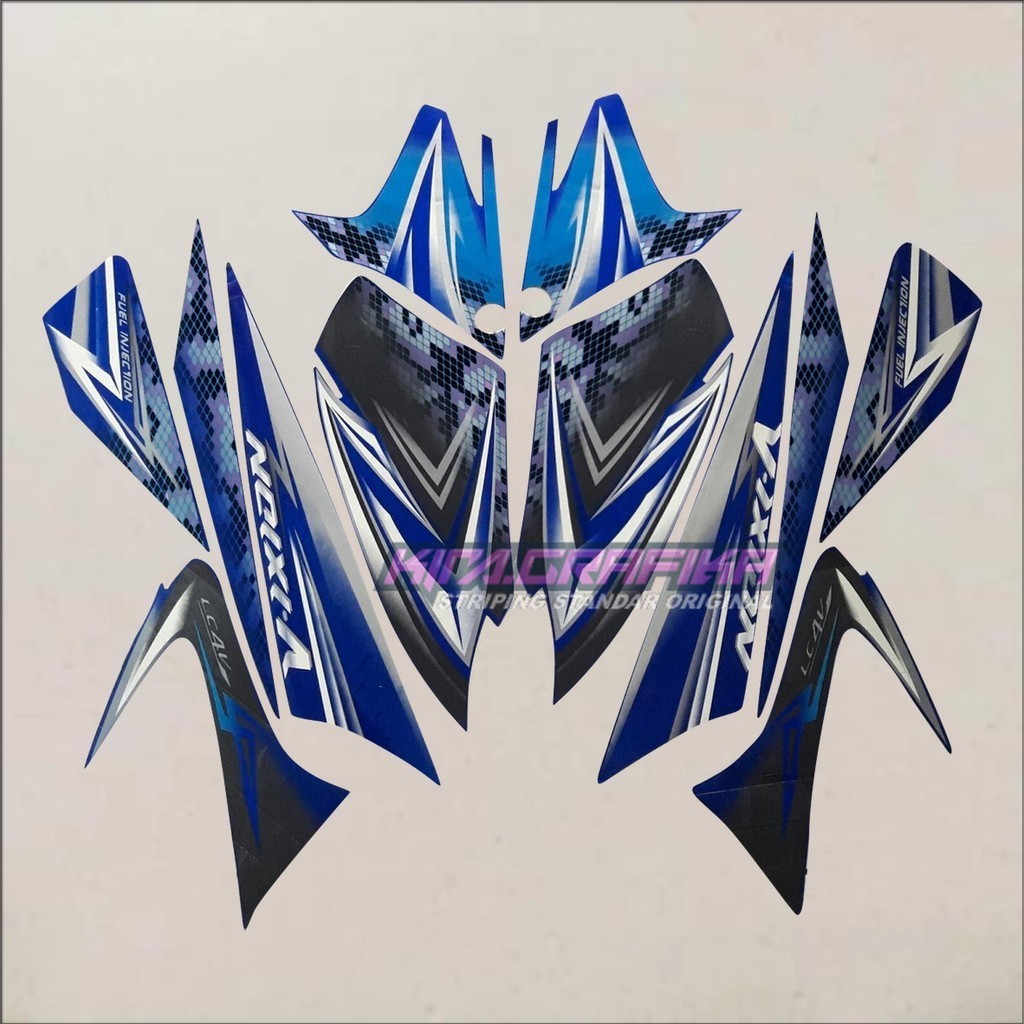 STIKER STRIPING LIS LES BODY VIXION OLD 2008 2009 FULL BIRU