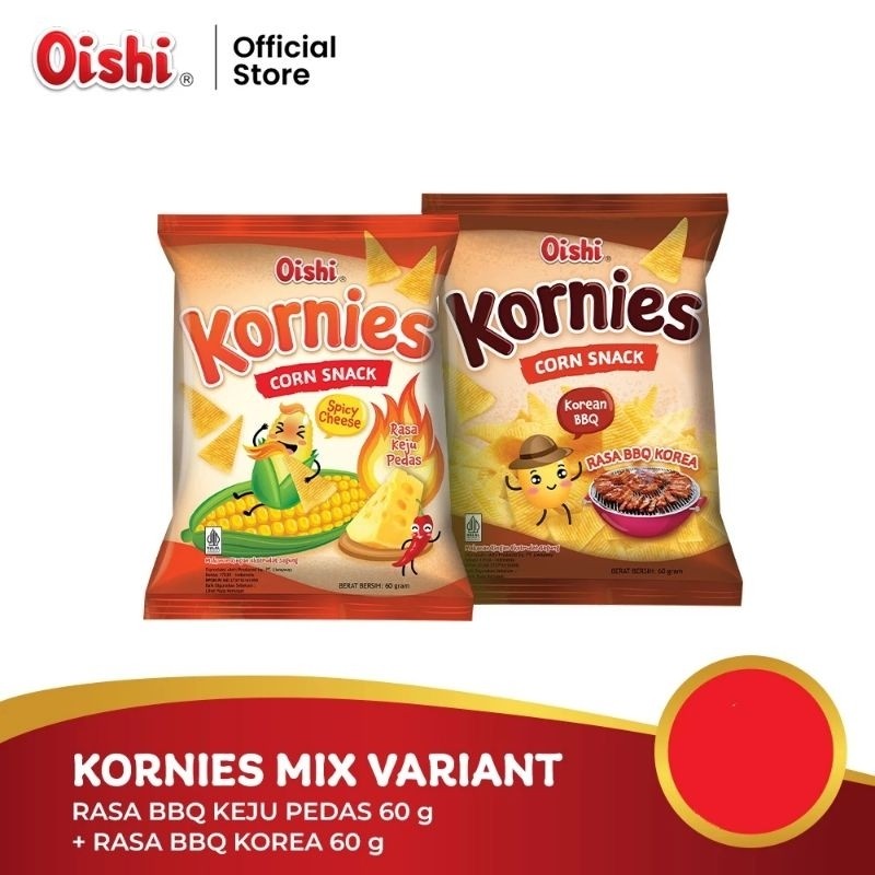 

Oishi KORNIES BBQ keju pedas / BBQ korea 60 gram - ARM