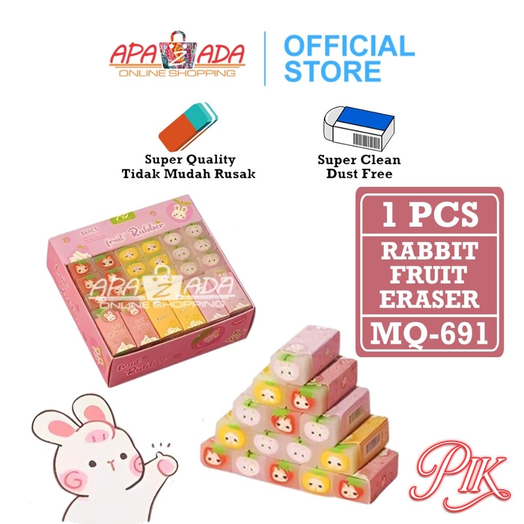 

Penghapus Pensil Murah Satuan [1 Pcs] / Hapusan Fruit Rabbit / Eraser Pensil MQ-691