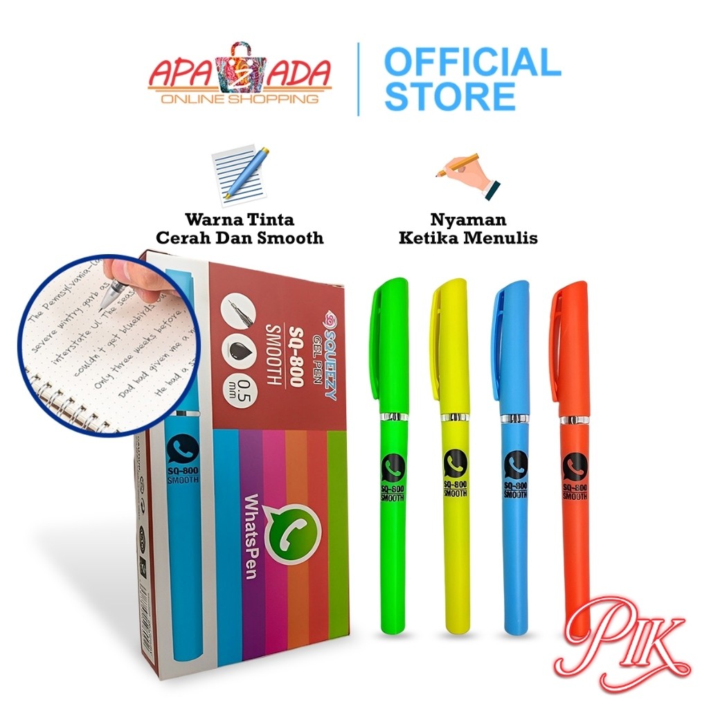 

Apazada Gel Pen / Pulpen Gel 0.5mm Tinta Hitam Isi 12 Pcs / Pena Gel Whatspen Smooth / Ink Pen Bolpen Lancip GP-SQ800