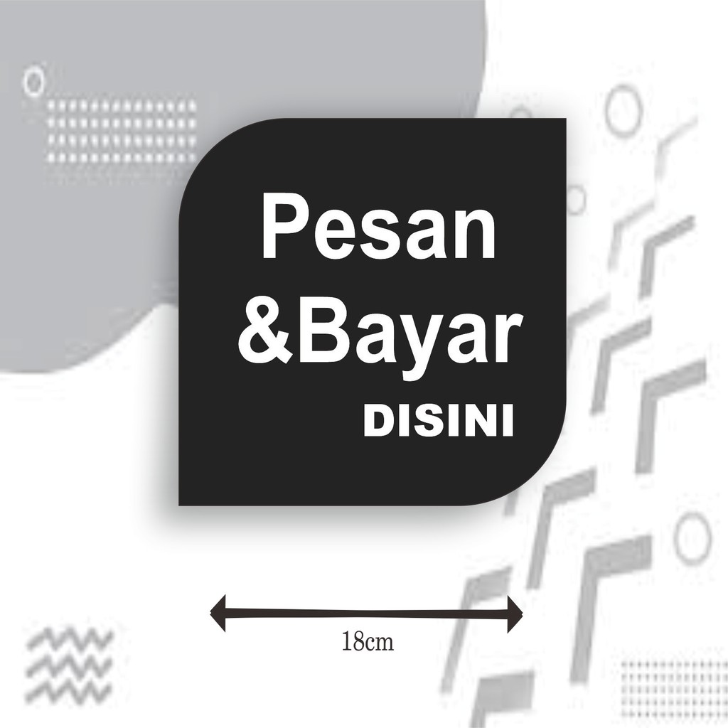 

YS Papan akrilik tulisan KASIR/PESAN & BAYAR DISINI model kotak
