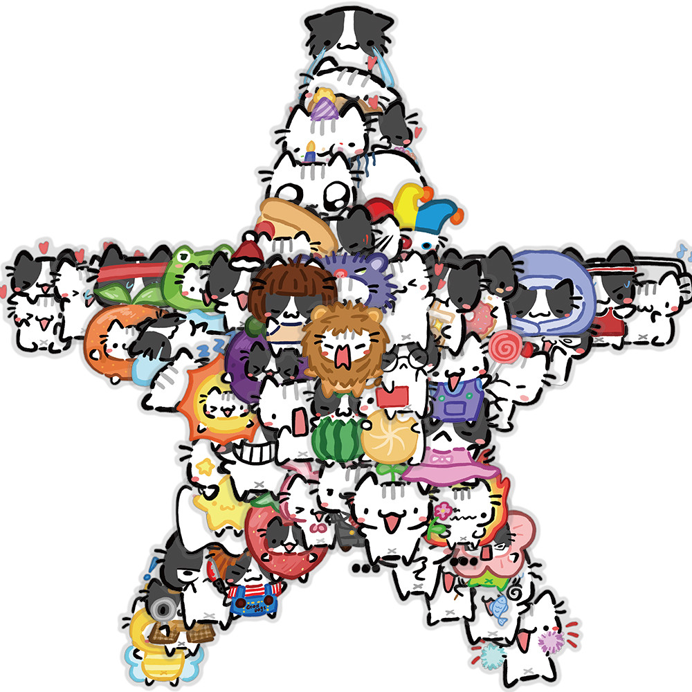 

50PCS Little Cat Sticker Harajuku Classic Scrapbooking Y2k Fashion Luggage Guitar Suitcase Laptop PVC Bicycle Cafe Stickers
