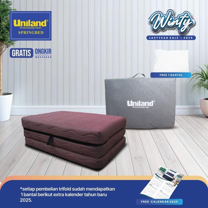 Uniland Kasur Lipat Tiga 90x200 - Busa / Kasur Lantai - Brown, 90x200