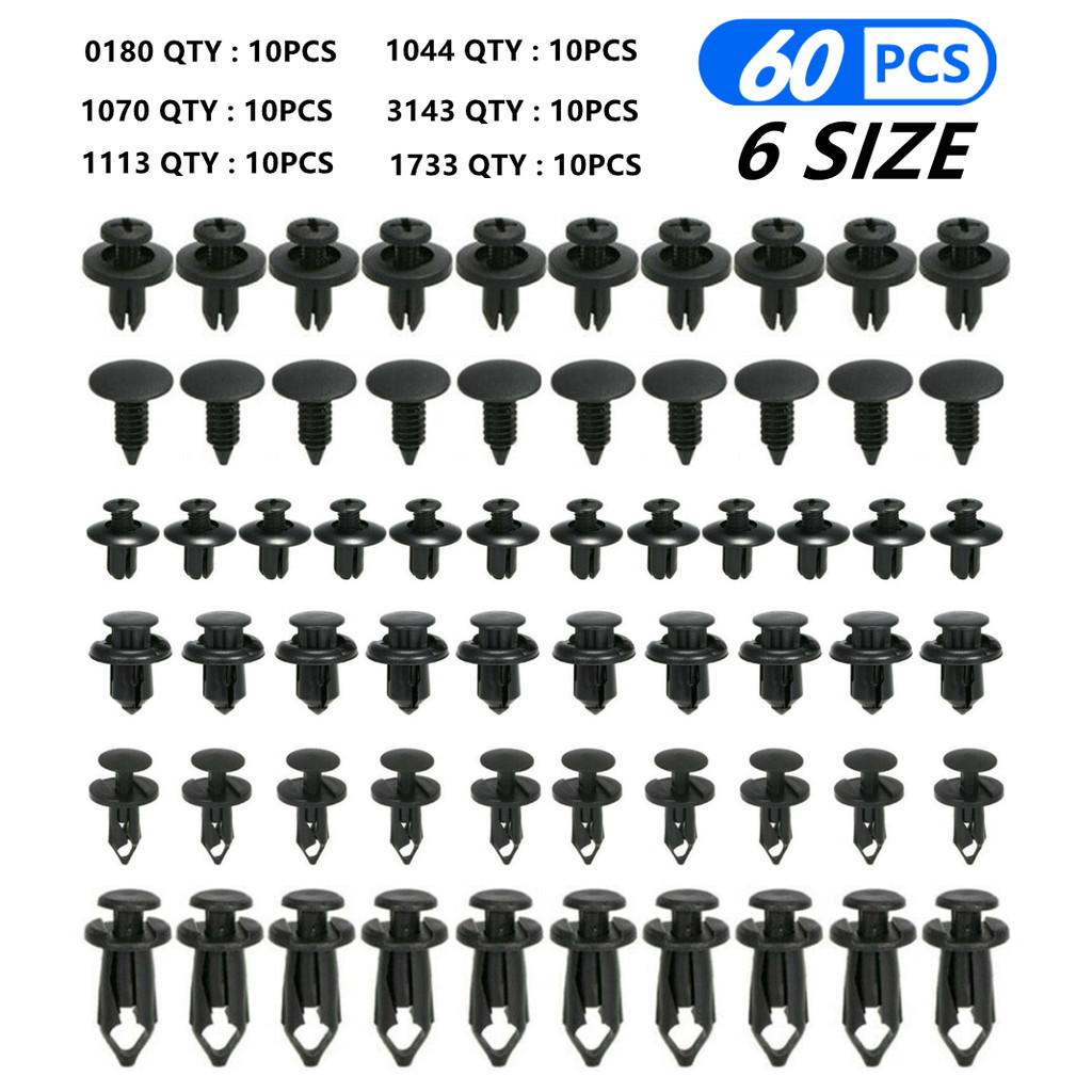 

6 Size 60Pcs Auto Fastener Clips For Tesla Roadster Model 3 Model S Model X