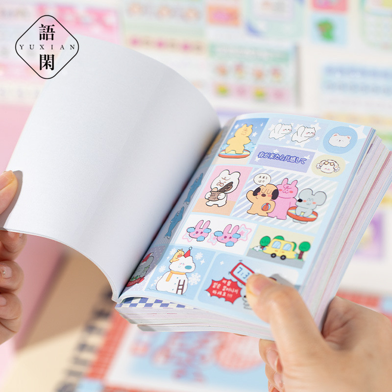

4style 20sheets Kawaii Korean cartoon pet theme glitter film die-cutting decorative sticker book DIY handmade scrapbook ﻿