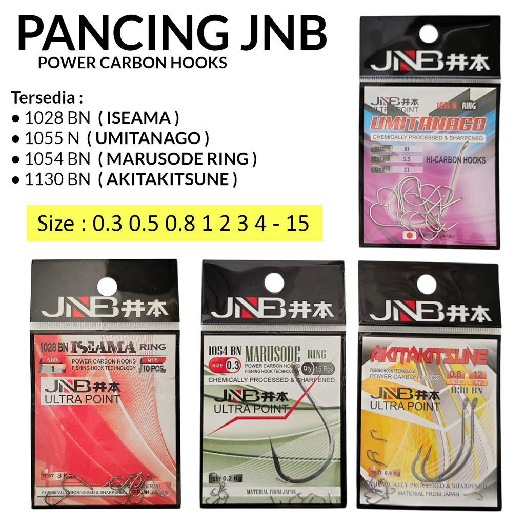 Mata Kail JNB 1028 1054 1130 1055 Iseama Marusode Umitanago Akitakitsune Pancing Carbon Tajam Kuat p