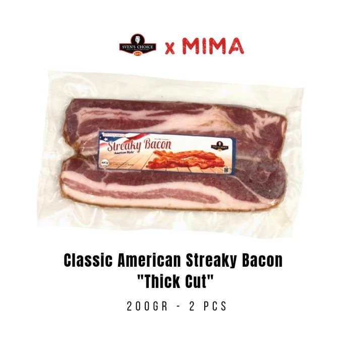 

Classic American Streaky Pork Bacon Thick Cut 200gr