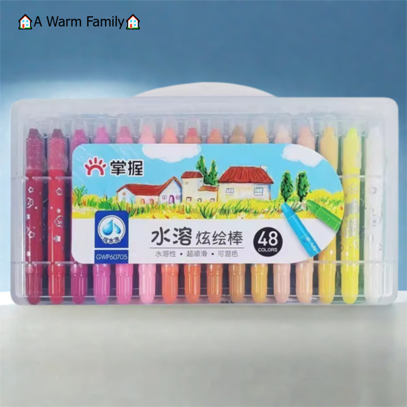 

Crayon Krayon 36/48 Warna Water Soluble Pastel Lukisan Anak Tahan Air Silky Crayons Set