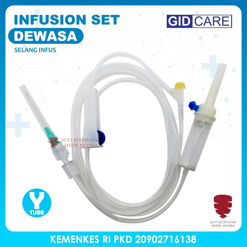 Infusion Set Adult With Y Connector GIDCare Selang Infus Set Dewasa GID Care