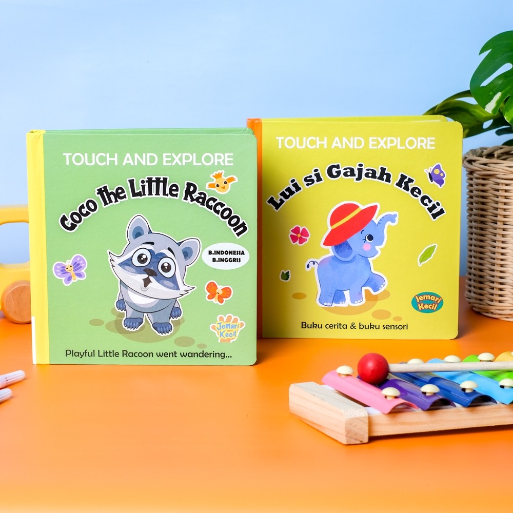 

Sensory Book Buku Cerita Dengan Tekstur Coco the Little Raccoon Dan Lui Si Gajah Kecil