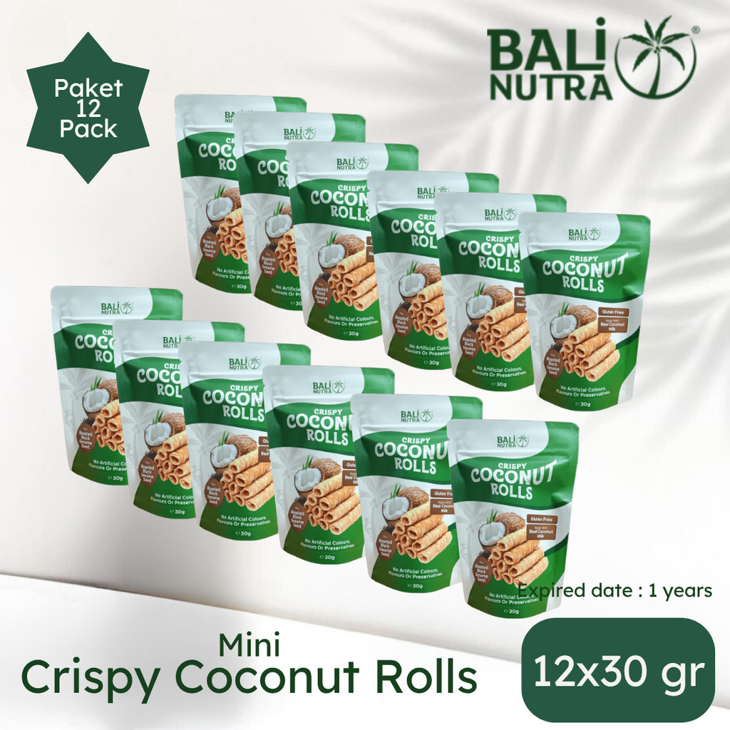 

PAKET HEMAT 3 : BALI NUTRA Mini Crispy Coconut Rolls 12x30gr