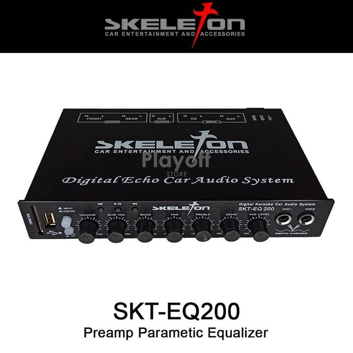 Preamp Parametric Equalizer Karaoke Mobil Skeleton - EQ 200