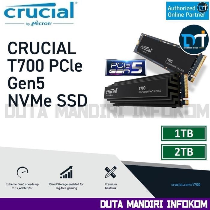 Crucial T700 SSD 1TB 2TB 4TB - M.2 2280 NVMe PCIe Gen5 x4 - 1TB