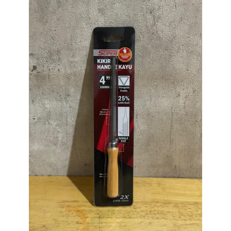 YOZURI Kikir SEGITIGA Gergaji gagang KAYU YOZURI 4" inch