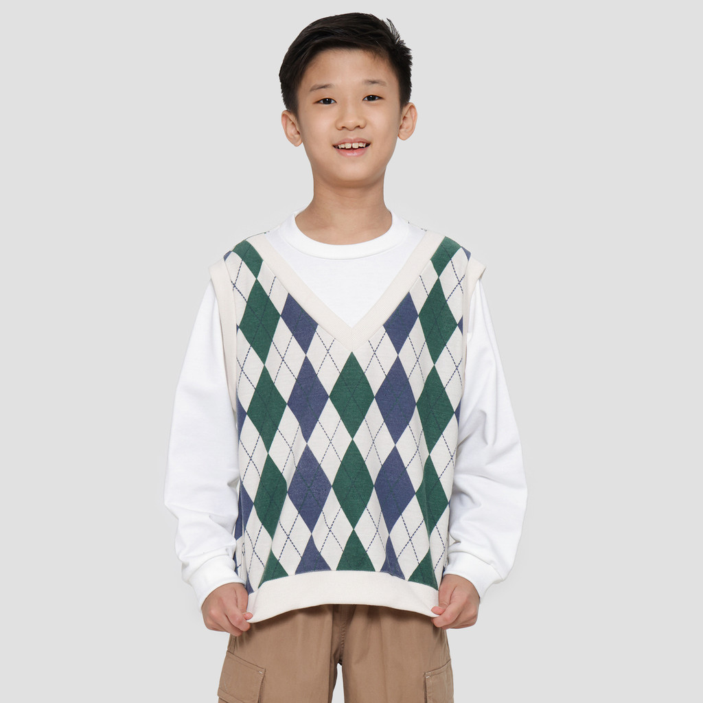 Nevada Diamond Print Sweater Anak Laki-laki 121777196