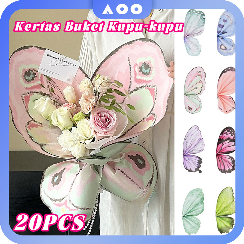 

【READY】20PCS Karangan Bunga Kupu-kupu Bentuk Kertas Kemasan Kertas/Kertas Buket Korea Bunga Flower/ Kertas Buket Bunga Flower