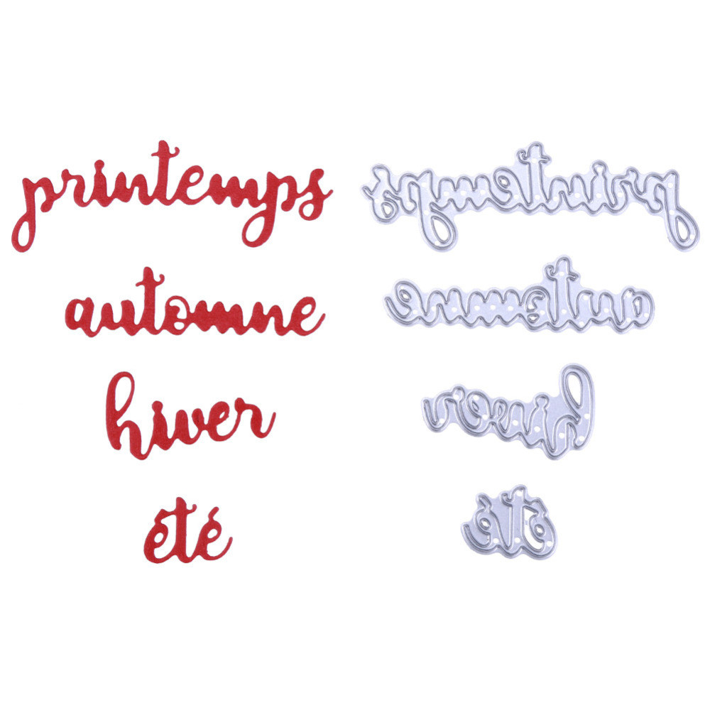

printemps automne hiver été French Word Of Season Die Cuts For Cards Making dies scrapbooking metal cutting dies new 2021