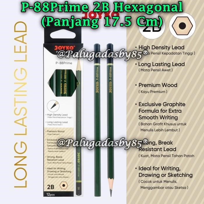 

(1 Pak/12) GROSIR Pensil JOYKO P-88Prime 2B Hexagonal / Pencil Pensil Joyko P-88 Prime (Pak/12)