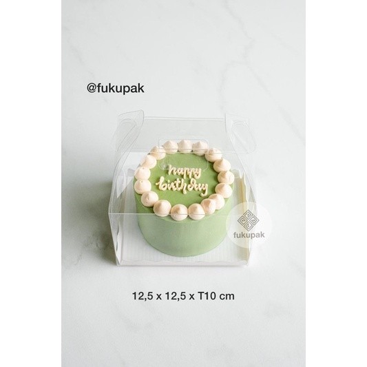 Box Mika Gable (20pcs) 12,5x12,5x10, Clear Transparent Mini Cake Box| Kotak Chiffon Bolu Tart Souven