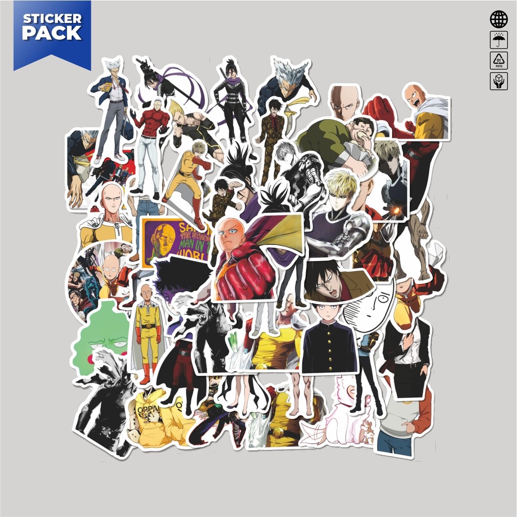 

[100PCS]Stiker Pack Stiker Anime One Punch Man Aesthetic Vinyl Anti Air Dekorasi Sticker Laptop Buku Journal Koper Helm Casing HP Gitar Helm Skateboard