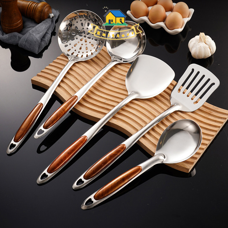 

Baja tahan karat Kayu persik imitasi Sekop penggorengan Rumah tangga Dapur Memasak Perkakas Sendok Knitterr