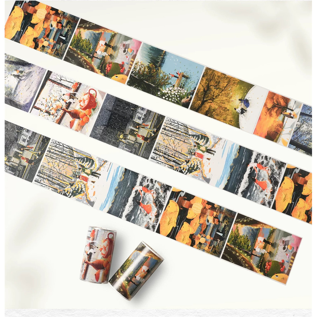 

WT Studio Vintage Loving Couple Girl Washi PET Tape Planner DIY Card Making Scrapbooking Plan Decorative Sticker