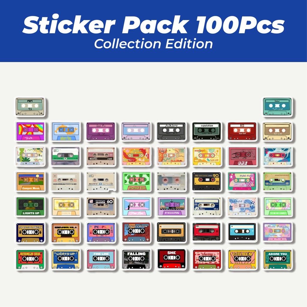 

Hot Stiker Cassette Tape (Kaset Audio) Lucu Anti Air Stikers Berperekat Waterproof Sticker Decal Buat Motor Helm Buku Journal Koper Casing HP Laptop Botol Minum