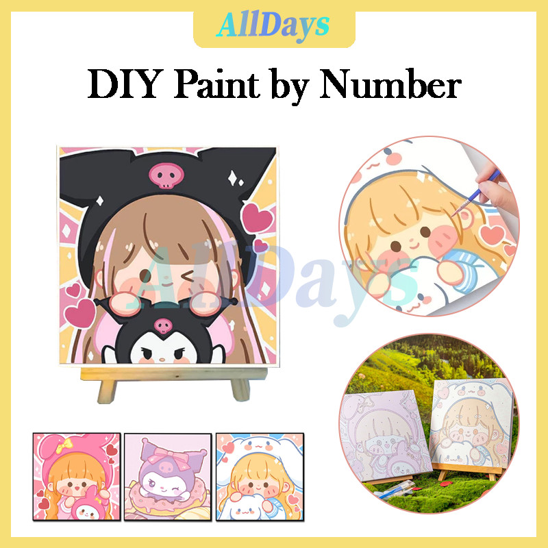 

Kerajinan Tangan Melukis/Canvas Paint Kit 20x20cm/Paint By Number Children Canvas Painting