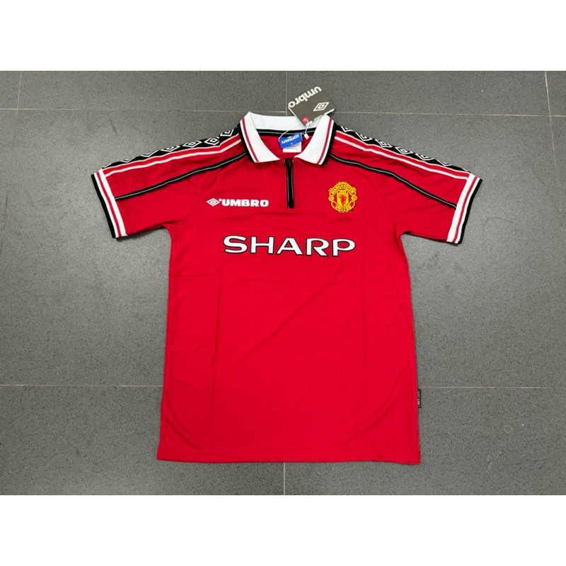 (SPONSOR VELVET) JERSEY RETRO MU HOME 1999 TREBLE WINNER GRADE ORI Terlaris