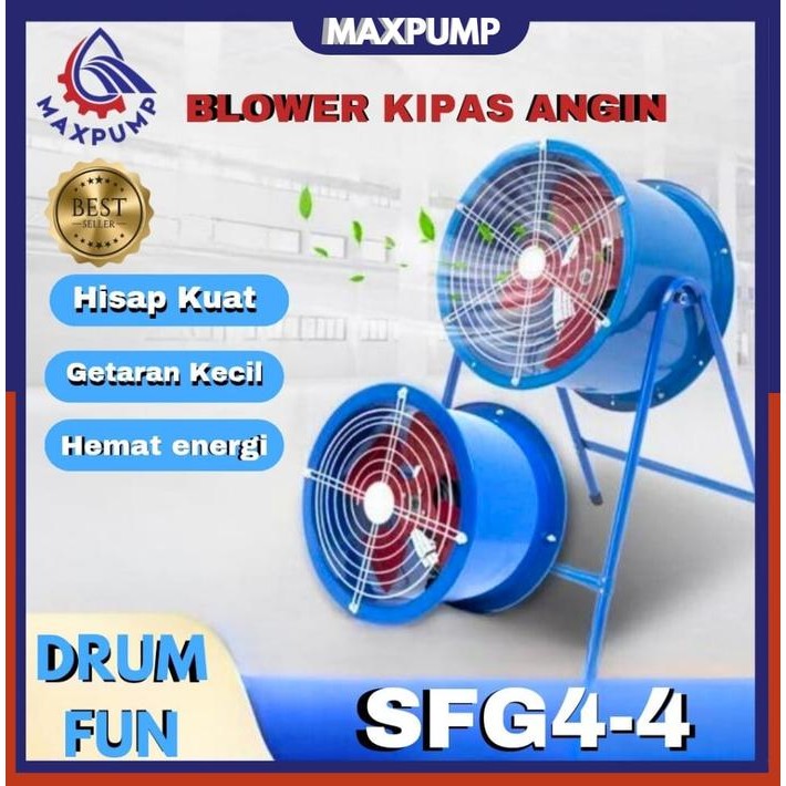 MAXPUMP SFG4-4 Drum Fan Extra Low Noise 16in Axial Fan 16" Exhaust Fan Blower Aksial blower penyedot