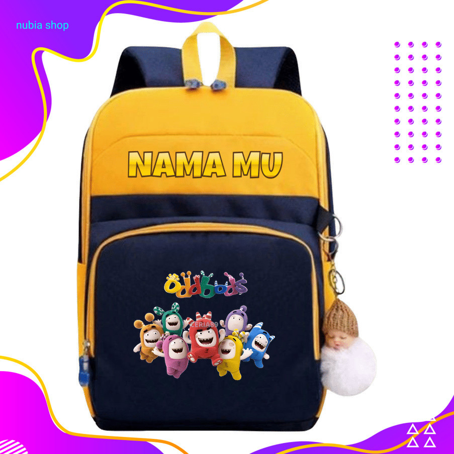 nubia Tas Ransel Anak Oddbods Karakter Lucu Newt Fuse Pogo Bubbles – Backpack Sekolah TK SD Cewek Co