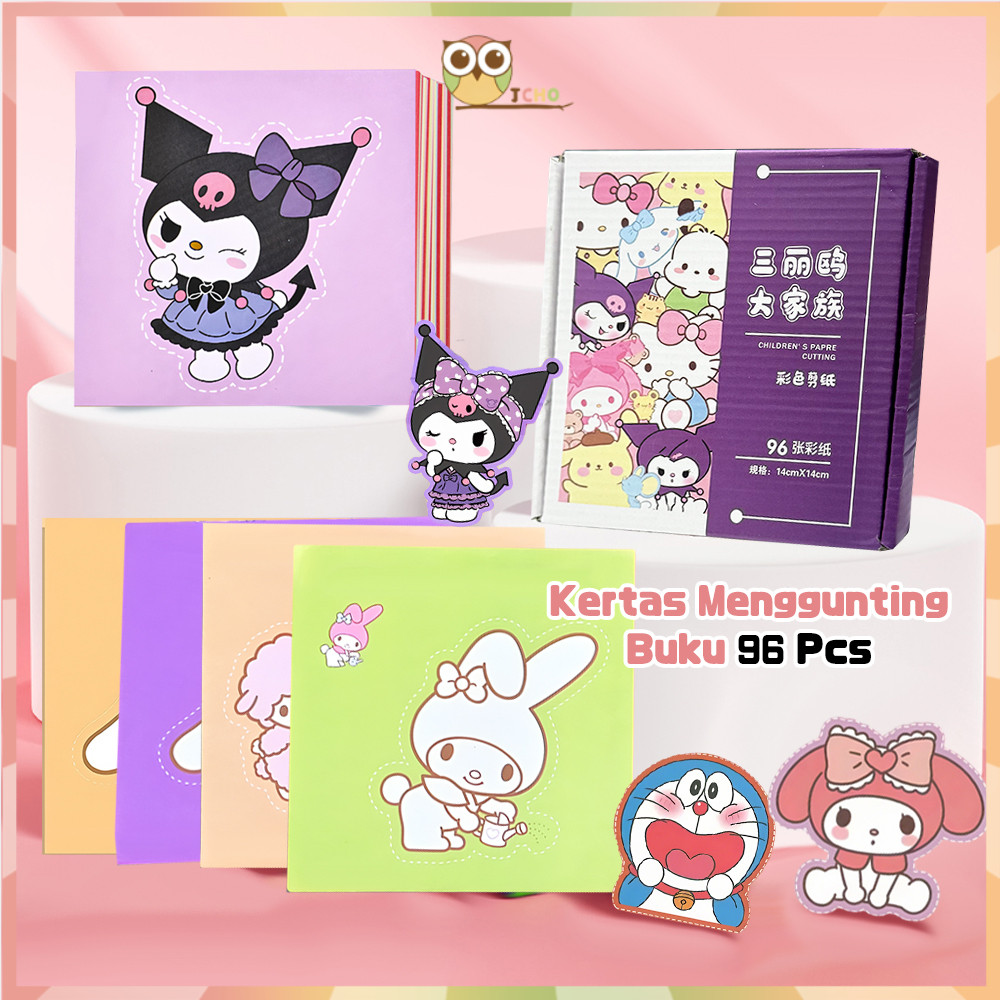 JCHO Mainan Diy Paper Cutting Kertas Menggunting Buku 96 Pcs Mainan Gunting Kertas Anak Kartun