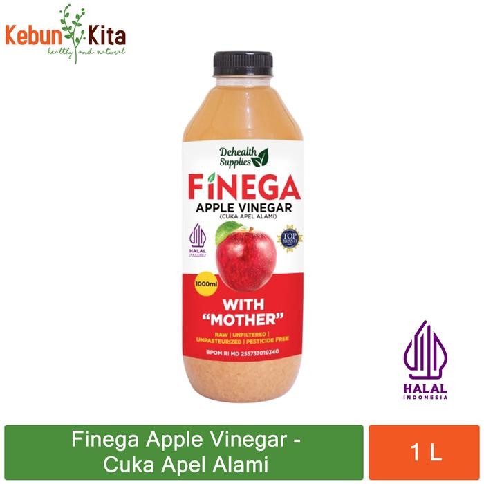 

Finega Apple Vinegar 1 L with The Mother - Cuka Apel Alami - Botol Plastik