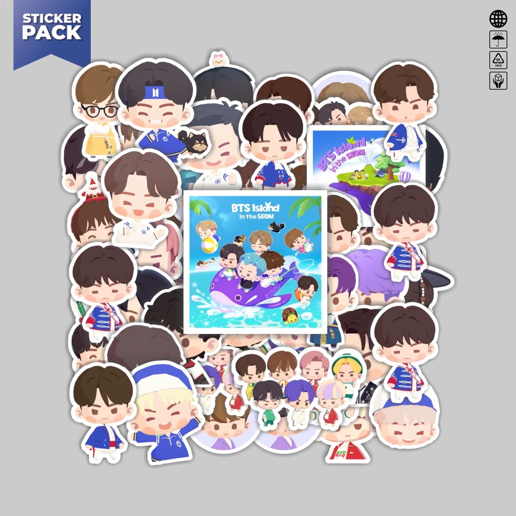 

[100PCS]Stiker Pack Stiker Boy Band Korea BTS Cartoon/Kartun Aesthetic Vinyl Anti Air Dekorasi Sticker Laptop Buku Journal Koper Helm Casing HP Gitar Helm Skateboard