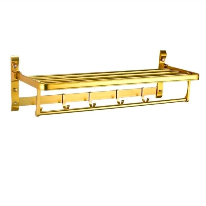 Rak handuk Gold Aluminium Anti karat Gantungan handuk Warna emas berkualitas
