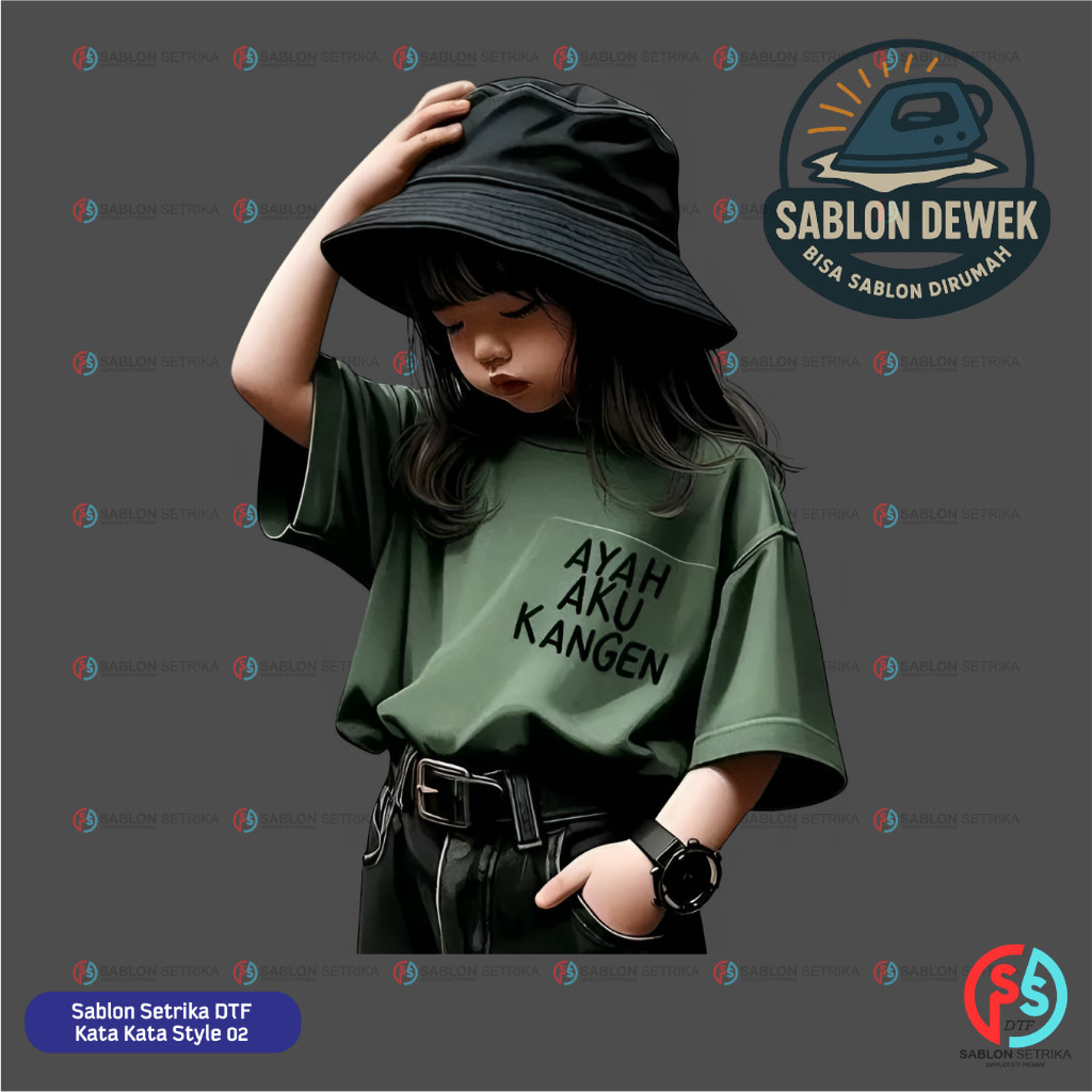 Sablon Setrika Sablon DTF TEMA KATA KATA STYLE A4 SIAP PRESS