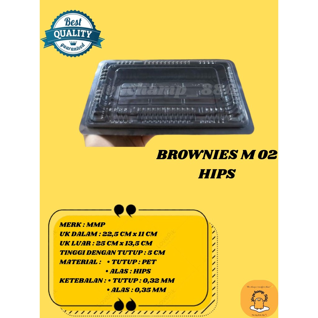 [50 PCS] Mika Brownies M + tutup / Tray Brownies Medium Tebal Tahan Panas / Tray Kue Brownies Sedang