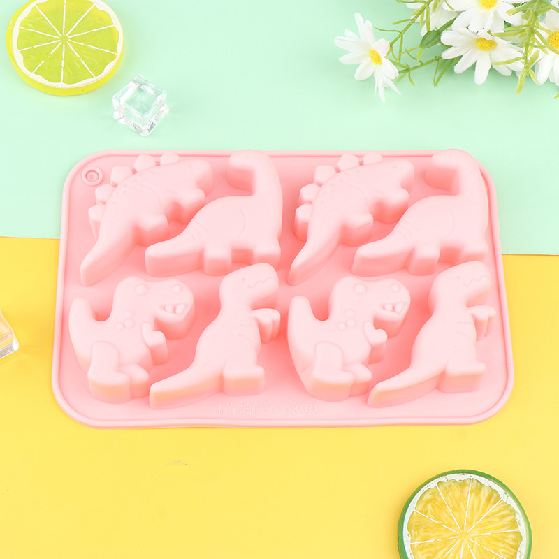 

1Pc 8 Cavity DIY Dinosaur Cake Decor Candy Cookies Silicone Mold Dinosaur Jelly Baking Tool Candle Soap Mould Ice Tray Kitchen
