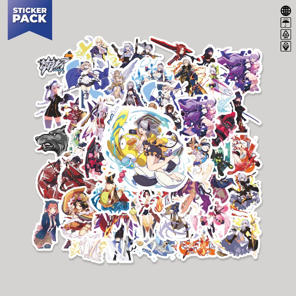 

[100PCS]Stiker Pack Stiker Anime Honkai Impact Aesthetic Vinyl Anti Air Dekorasi Sticker Laptop Buku Journal Koper Helm Casing HP Gitar Helm Skateboard