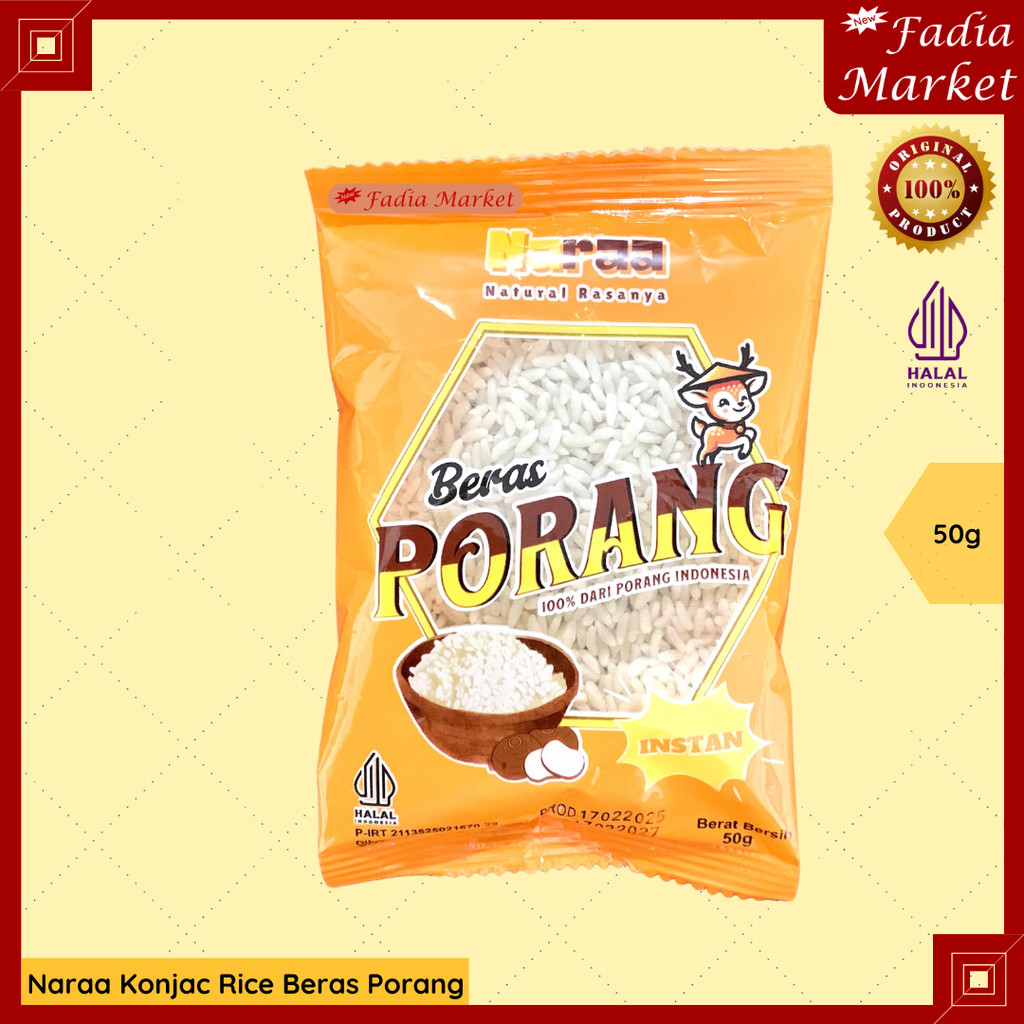 

Naraa Konjac Rice Beras Porang Sachet 50g