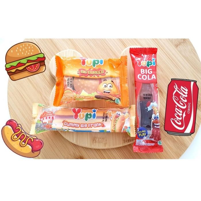 

YUPI BIG All Variant 32GR ~ Permen Yupi Big Burger Big Cola Big Frank - BIG FRANK 30GR