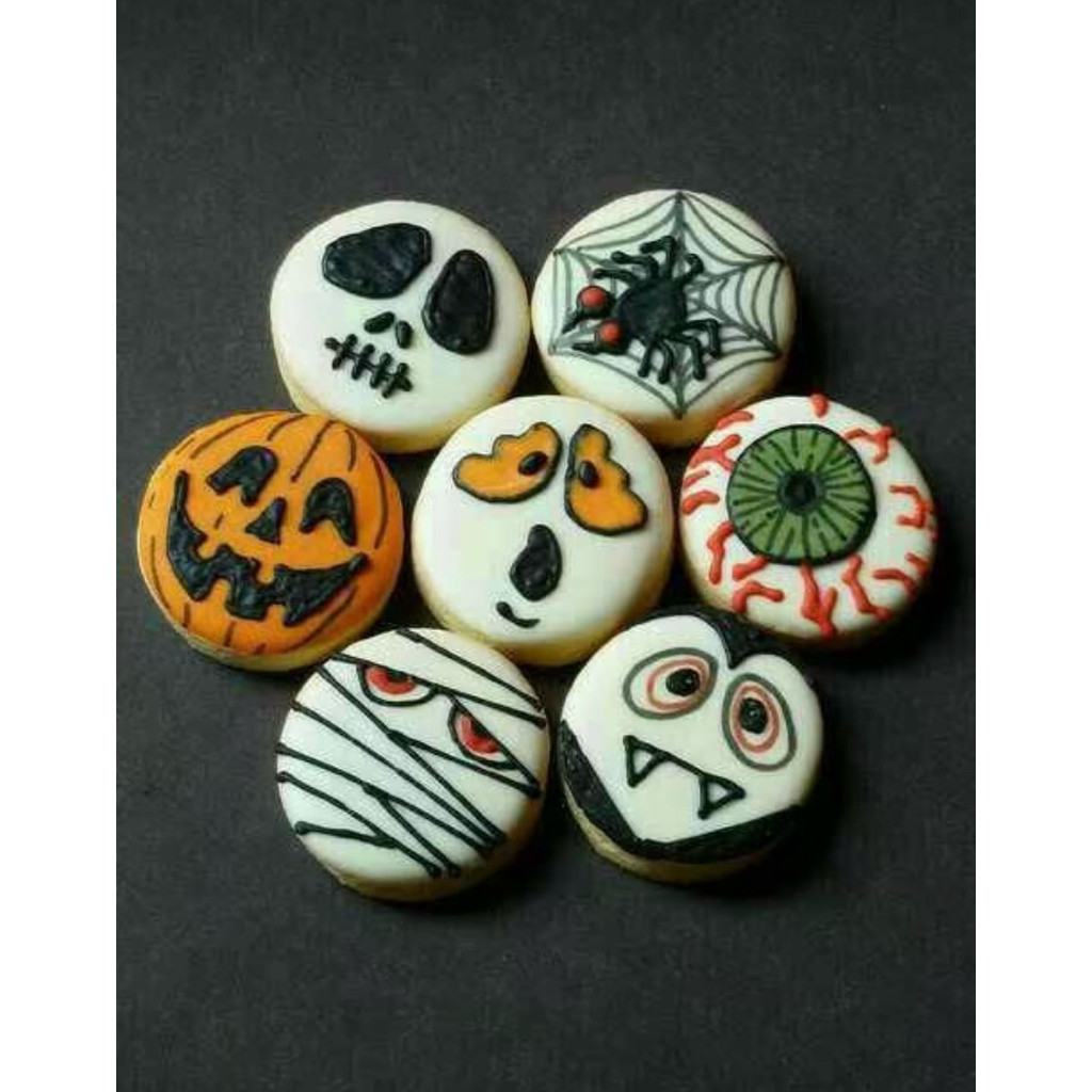 

Butter cookies dengan icing | kukis hias halloween 1