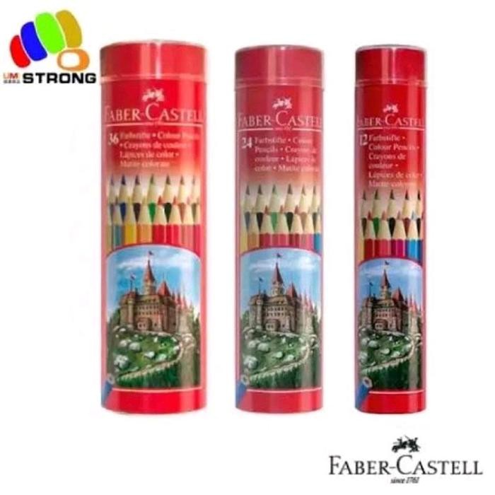 

TERLARIS! FABER CASTELL ROUND TIN CLASSIC WATER COLOR PENCIL PENSIL WARNA TABUNG KALENG BULAT SET 12 24 36 - Classic, 12