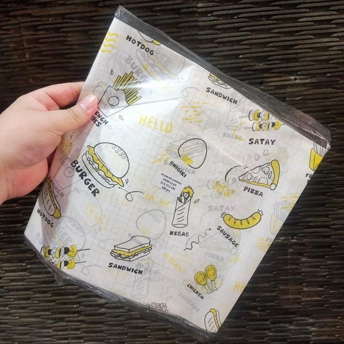 

TERLARIS! Kertas Nasi Motif Printing 25x27,5 cm - Anti Lengket isi 100 Lembar - Warna apa saja