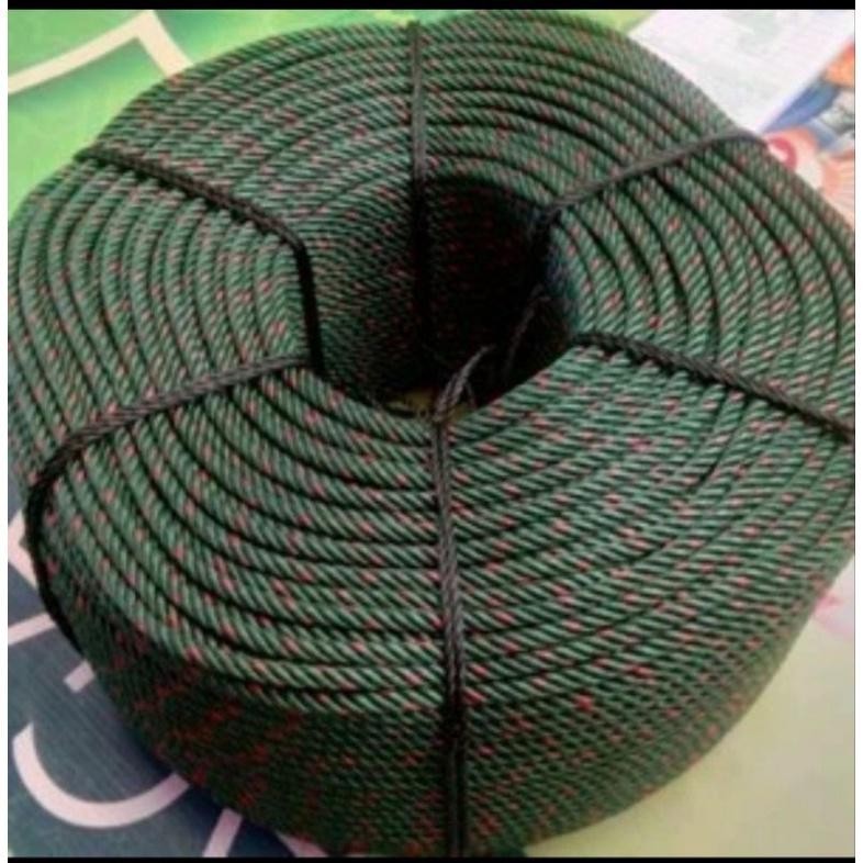 

Tali Tambang 8mm Tali Tambang Plastik PE Hijau Bintik Merah Roll